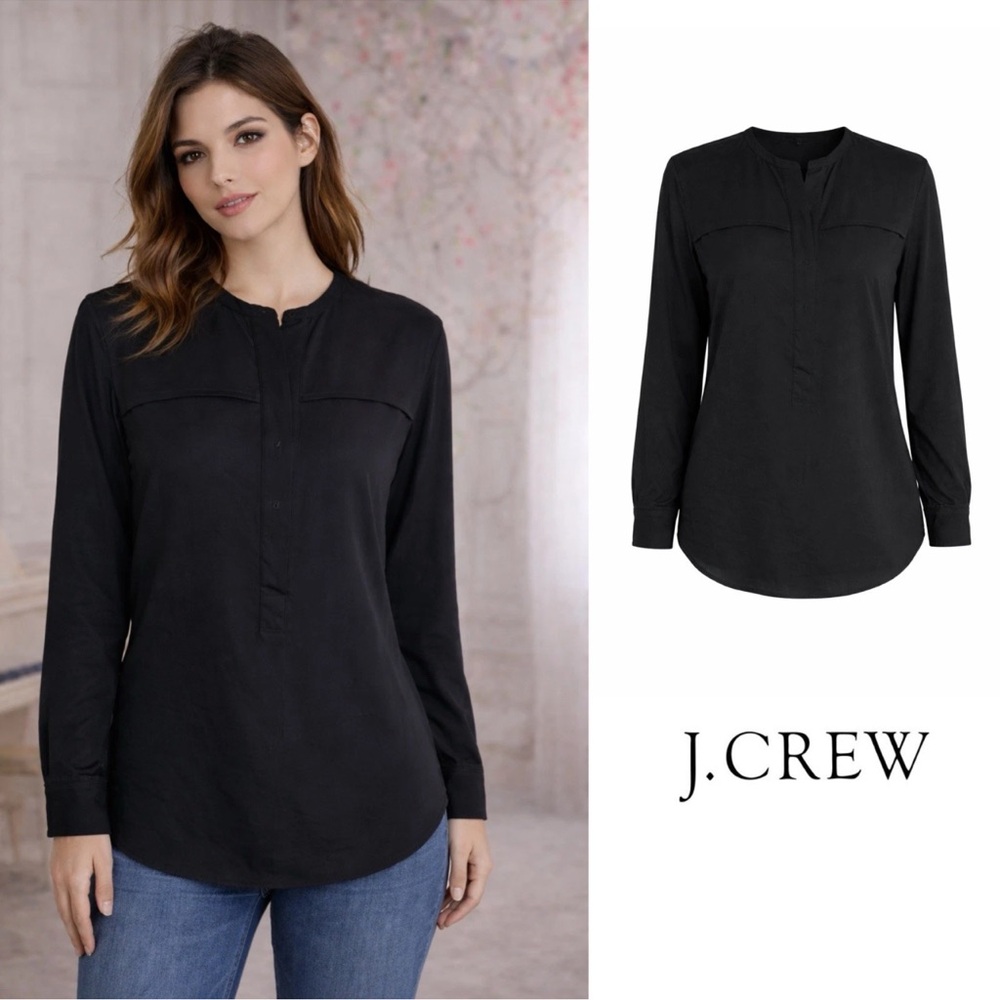 J.Crew Luxury Minimalist Crepe Blouse Sz 6